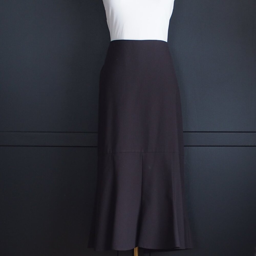 Louben | Classic Dark Chocolate Brown Midi Trumpet Skirt